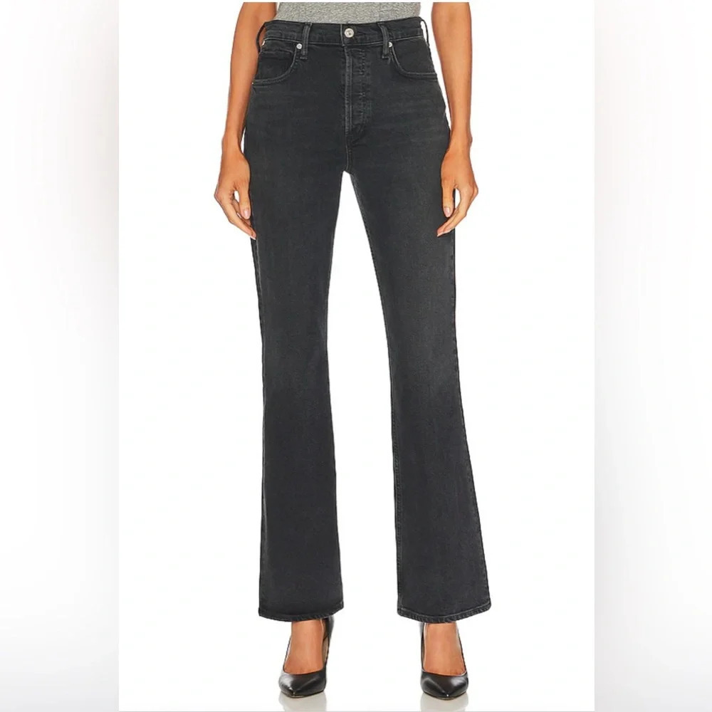CITIZENS OF HUMANITY Sz 25 Jeans Libby Flare Button Fly Mid-Wash High Rise Denim